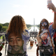 In this Aug. 28, 2020 file photo, Laurie Bey, right, whose son Cameron Lamb was shot and killed by Kansas City police in 2019, stands with Merlon Ragland, Cameron’s aunt, as demonstrators gather at the Lincoln Memorial as final preparations are made for the March on Washington in Washington.